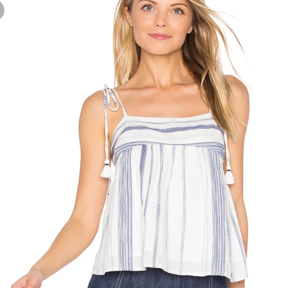 J.O.A. Tops - Nwts J.O.A. White Blouse striped top size medium